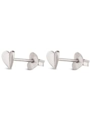Pendientes de botón con forma de corazón plegado y chapado en plata de Dinny Hall - Imagen 4 de 4