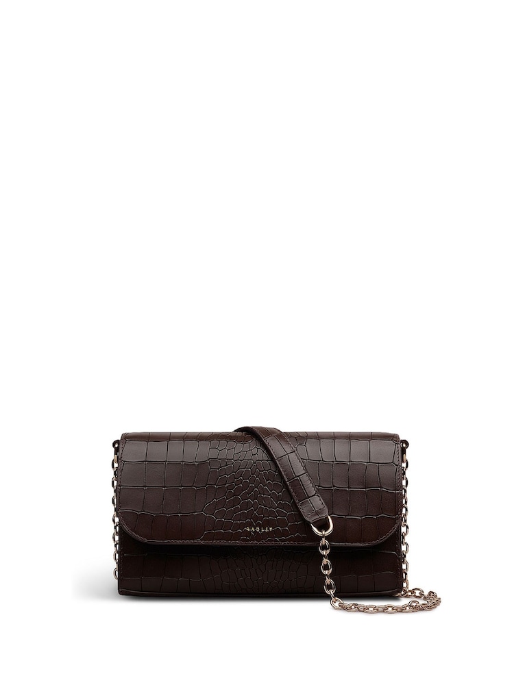 Radley The Rathbone - Faux Croc Micro Flapover Cross-Body Brown Bag - Image 1 of 5 Radley The Rathbone - Faux Croc Micro Flapover Cross-Body Brown Bag - Image 1 of 5