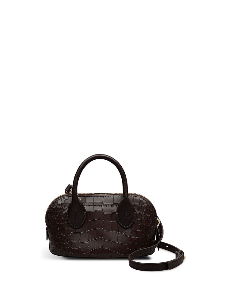Radley The Muriel - Faux Croc Micro Ziptop Brown Grab Bag - Image 1 of 6