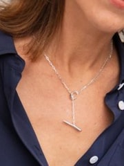 Plateado - Dinny Hall Tone Thalassa T-Bar Lariat Necklace - Imagen 5 de 5