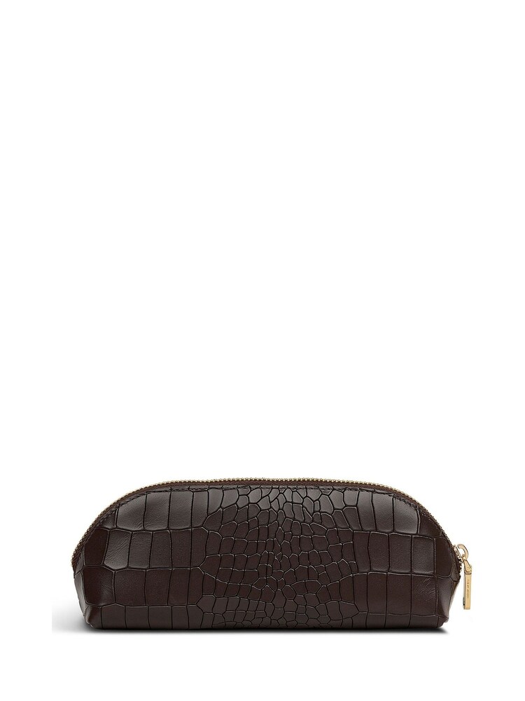 Radley Commute Street - Faux Croc Small Ziptop Pencil Case Brown Purse - Image 2 of 3 Radley Commute Street - Faux Croc Small Ziptop Pencil Case Brown Purse - Image 2 of 3