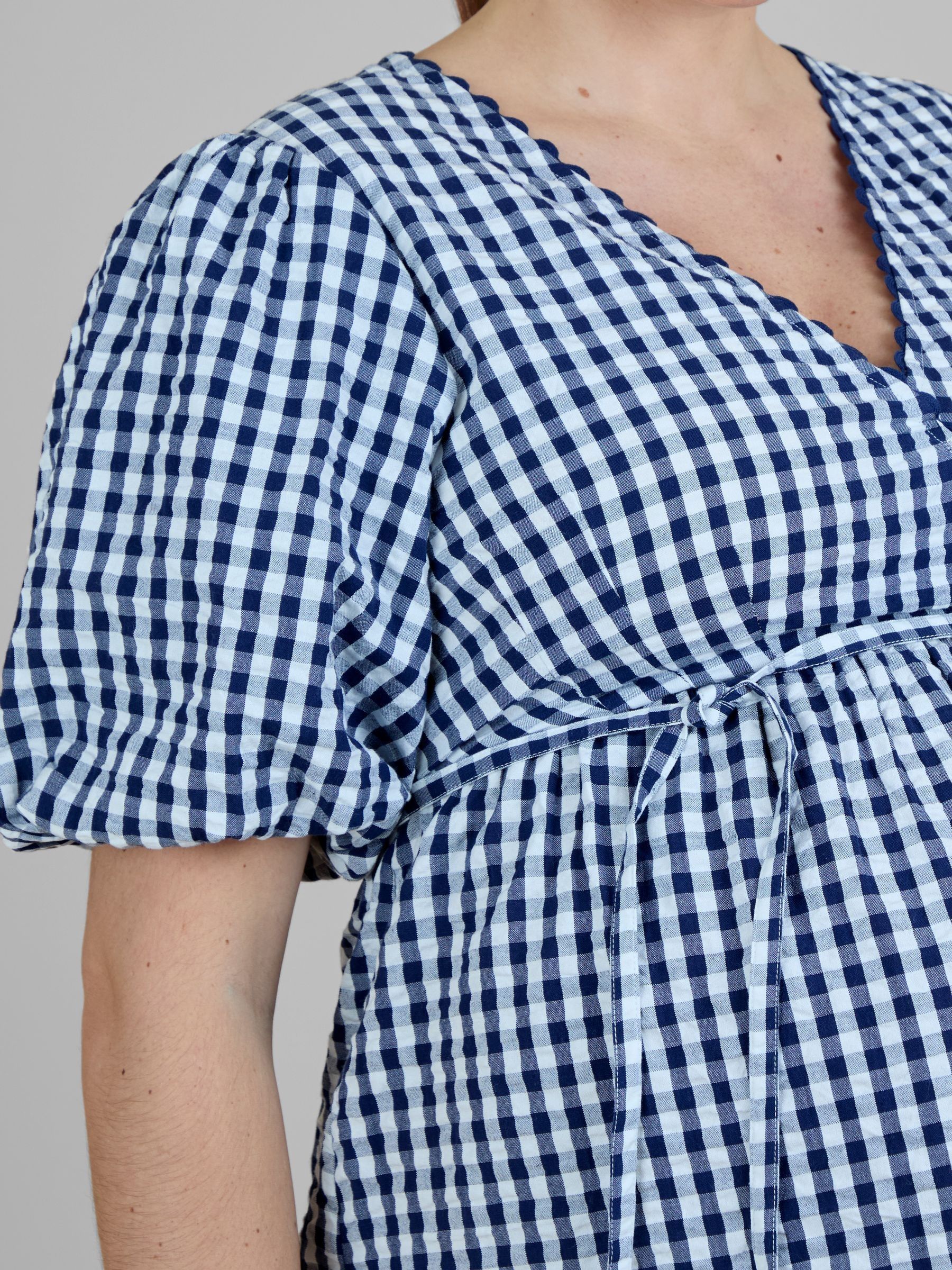 えむえめ♡Frill sleeve chiffon docking jacket Buy JoJo Maman Bébé Navy Blue Gingham Puff Sleeve Wrap Maternity