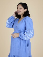 JoJo Maman Bébé Blue Dress - Image 4 of 5