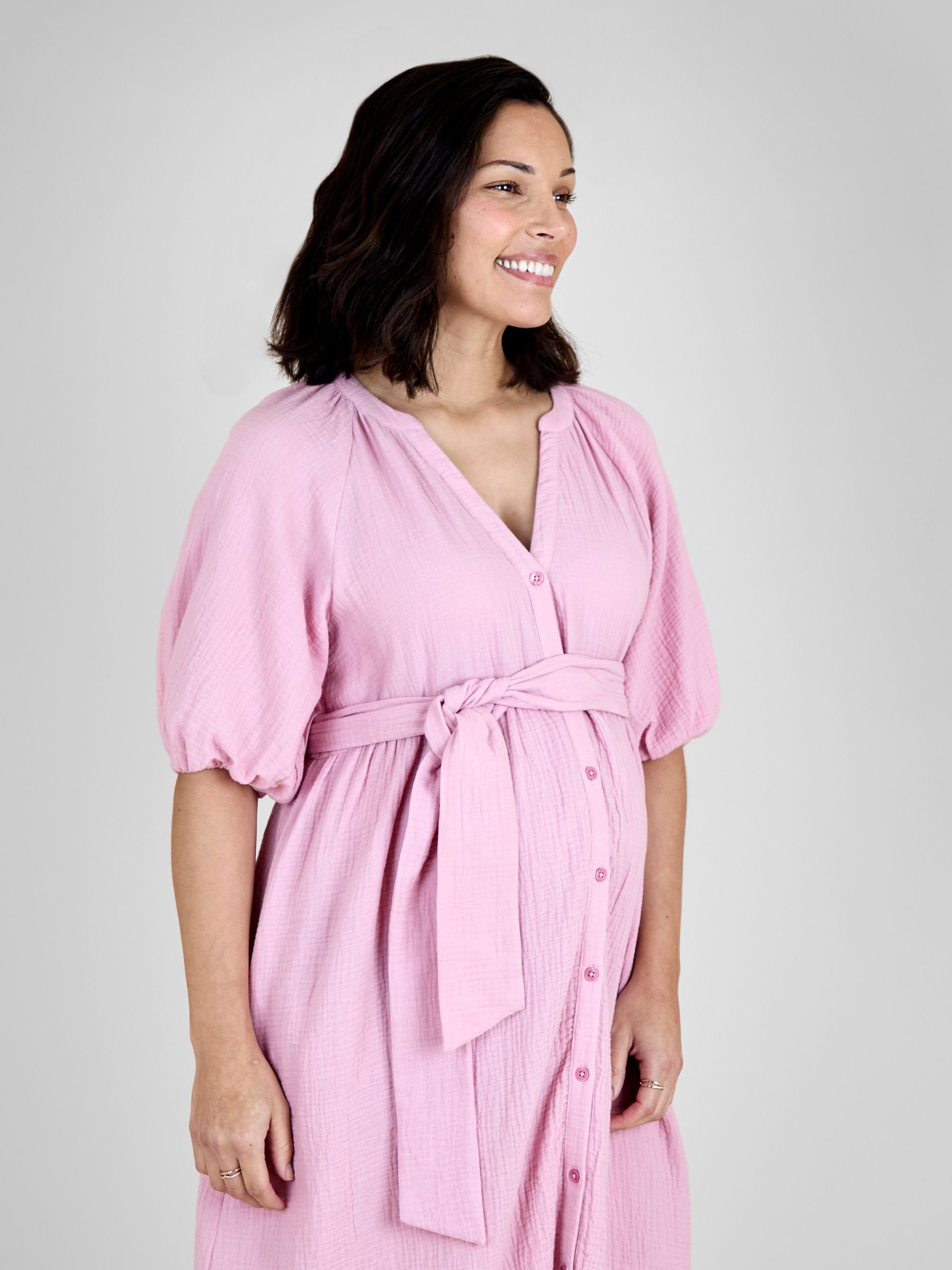 Buy JoJo Maman Bébé Rose Pink Textured Button Through Maternity