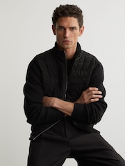 Reiss Bram Quilted Hybrid Zip-Through Jacket - Imagen 1 de 8