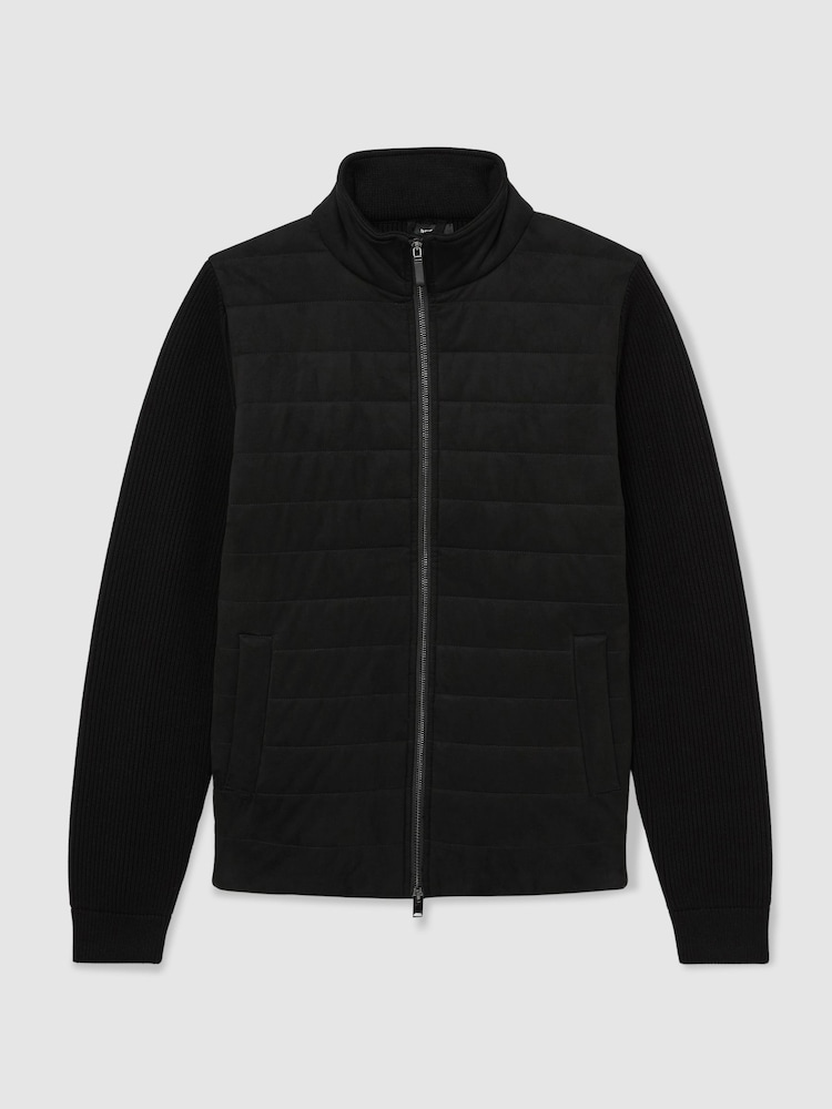 Reiss Bram Quilted Hybrid Zip-Through Jacket - Imagen 2 de 8