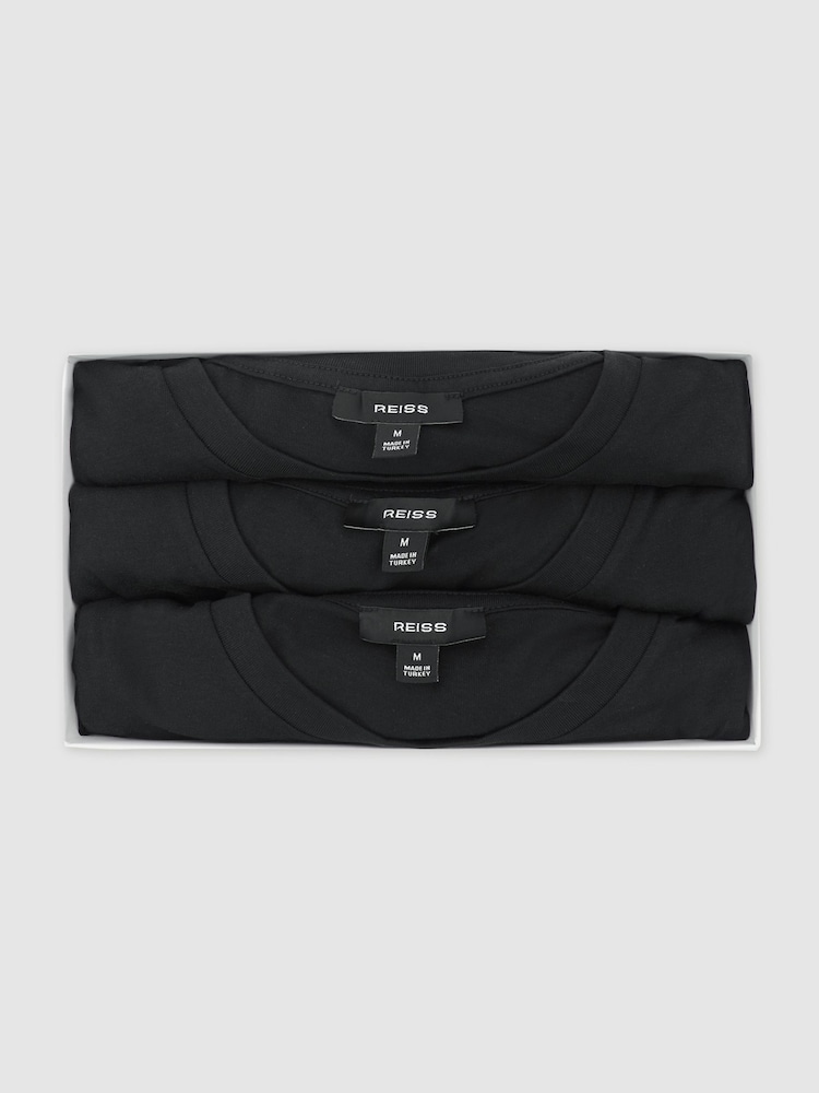 Reiss Black Bless 3 Pack T-Shirts - Image 5 of 5