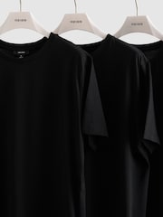 ブラック - Reiss Bless コットン クルーネック テーラードフィット Tシャツ 3 枚組 - 画像 6 / 6