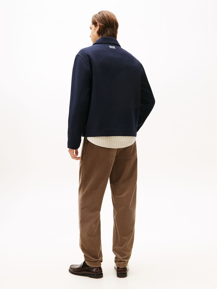 Buy Tommy Hilfiger Blue Wool Blend Zip-Thru Ivy Jacket from Next USA