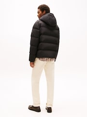 Tommy Hilfiger Black Water Repellent Down Hooded Puffer Jacket - Image 3 of 7