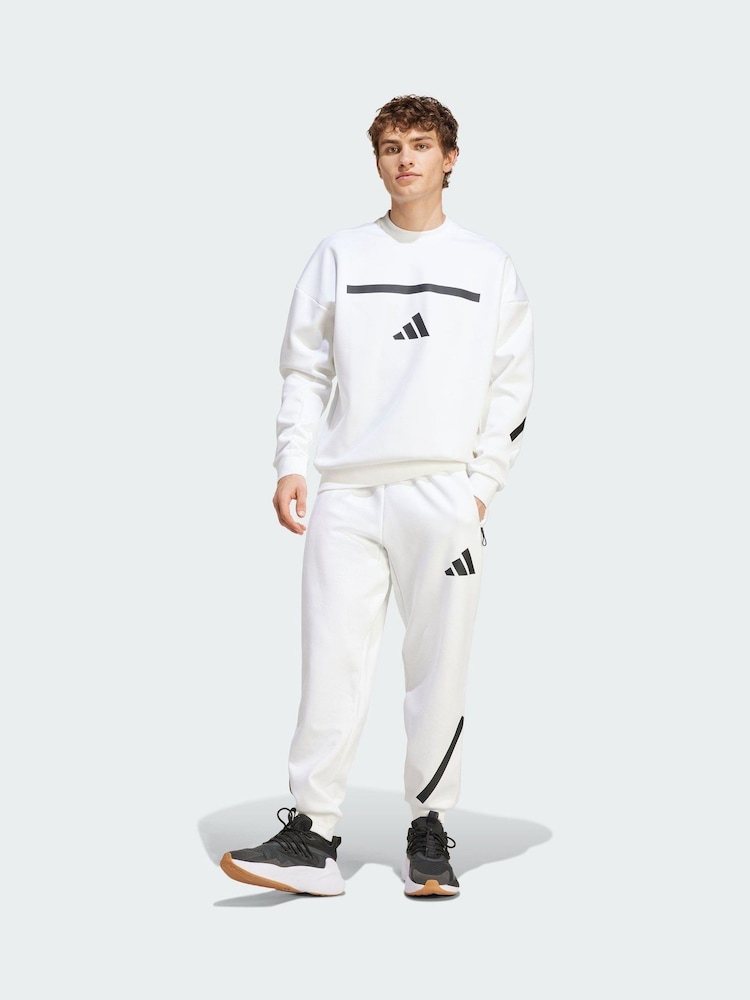 adidas White New Z.N.E. Sweatshirt - Image 1 of 5 adidas White New Z.N.E. Sweatshirt - Image 1 of 5