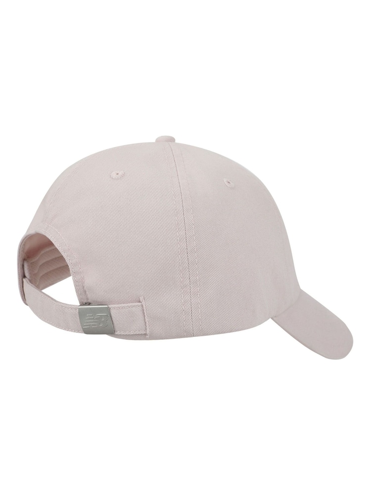 New Balance Pink 6 Panel Linear Logo Hat Cotton - Image 2 of 3 New Balance Pink 6 Panel Linear Logo Hat Cotton - Image 2 of 3