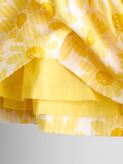 JoJo Maman Bébé Yellow Daisy Square Neck Top & Short Set - Image 6 of 7