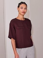 Purple Utility Style Boxy T-Shirt - Image 4 of 8