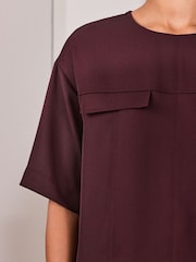 Purple Utility Style Boxy T-Shirt - Image 5 of 8