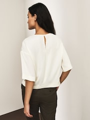 Ecru Utility Style Boxy T-Shirt - Image 2 of 7