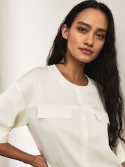 Ecru Utility Style Boxy T-Shirt - Image 4 of 7