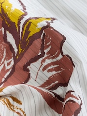 Painted Floral Pinstripe Oversized Boyfriend Shirt - Image 6 of 7