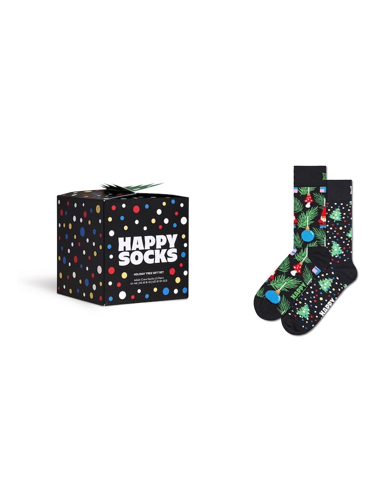 Happy Socks Black 2-Pack Holiday Tree Socks Gift Set - Image 1 of 4