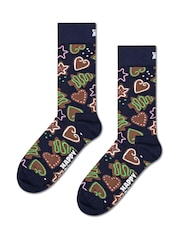 Happy Socks Brown 2 Pack Gingerbread Heart Socks Gift Set - Image 3 of 4