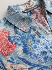 Blue Floral National Trust x Next Short Sleeve Shirt - Image 8 of 9