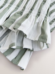 Sage Green Stripe Shirred Top - Image 8 of 8