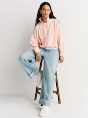 HUGO Pink All Over Print Crop Zip Through Jersey Jacket - Image 2 of 6