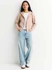 BOSS Cream Zip Through Jersey Hoodie - Image 2 of 7