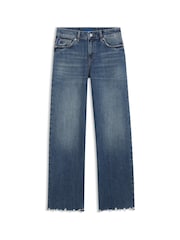 HUGO Gamala Ripped Hem Straight Fit Denim Jeans - Imagen 1 de 2