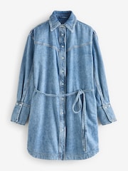 BOSS Blue Denim Button Through Shirt Dress - Image 1 of 1