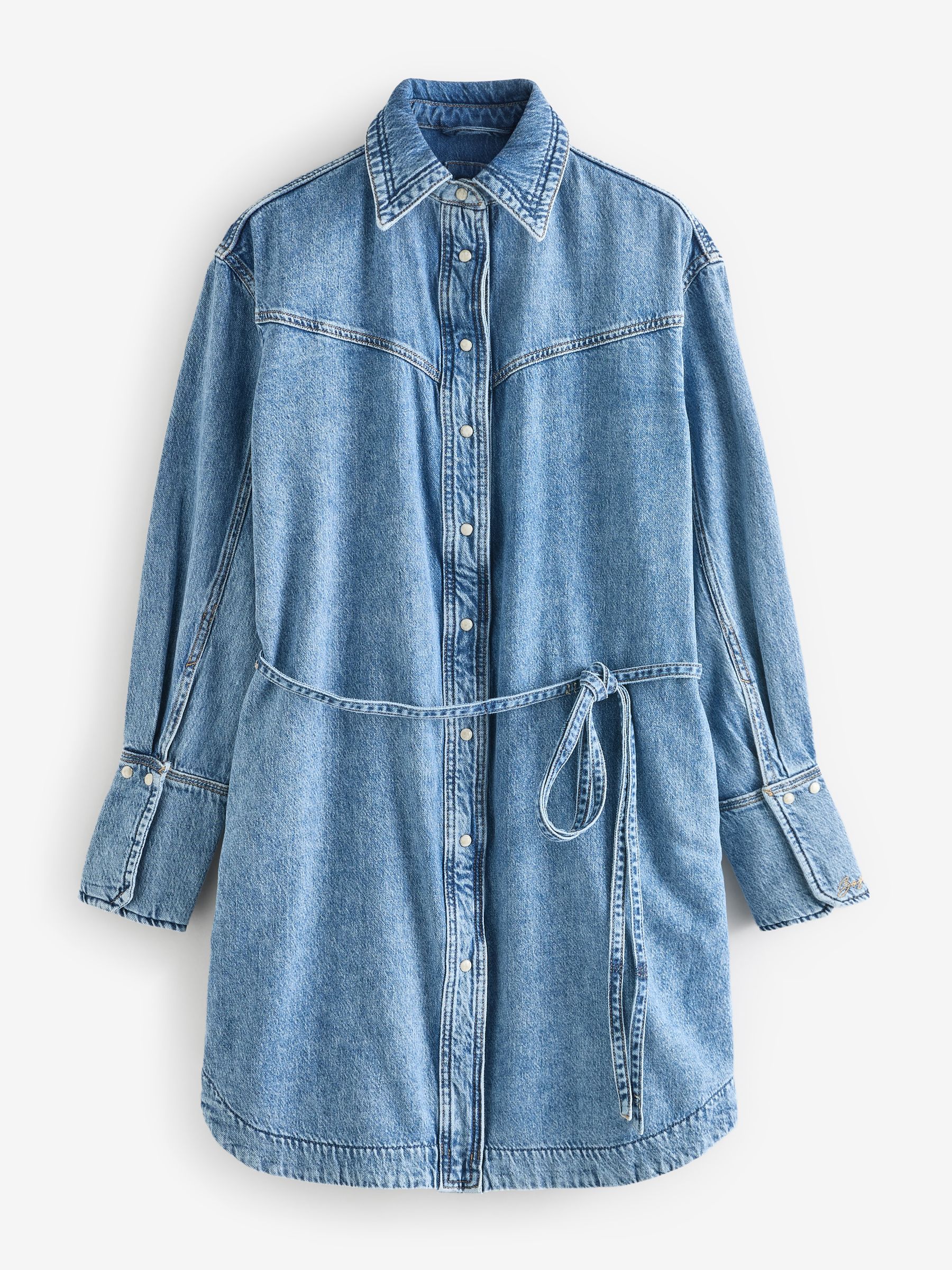 denim button front shirt dress Denim Button Down Shirt Dress L