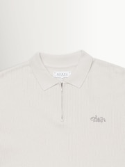 Edwin White Rick Jersey Mini Jacquard Polo Shirt - Image 7 of 8