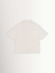 Edwin White Zed Checked Waffle Short Sleeve Shirt - Image 6 of 8