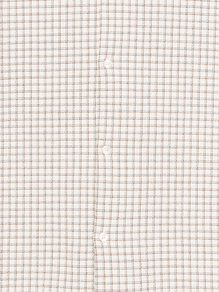Edwin White Zed Checked Waffle Short Sleeve Shirt - Image 8 of 8