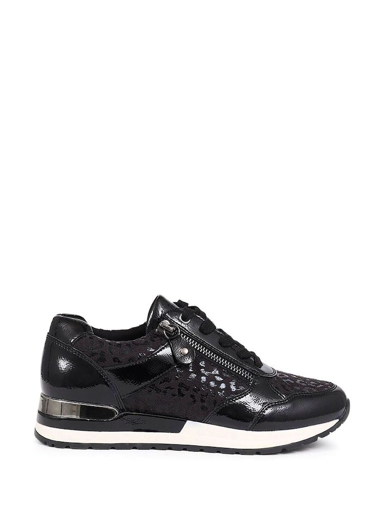 Pavers Black Lace-Up Trainers - Image 1 of 5