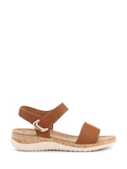 Pavers Brown Triple Strap Touch-Fastening Sandals - Image 2 of 5