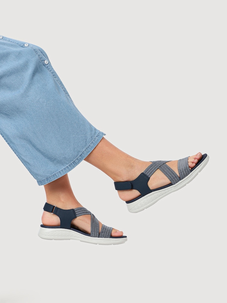 Pavers Blue Lightweight Touch Fasten Sandals - Image 1 of 5