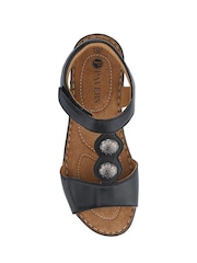 Pavers Black Leather Dual-Touch Fastening Sandals - Image 5 of 5