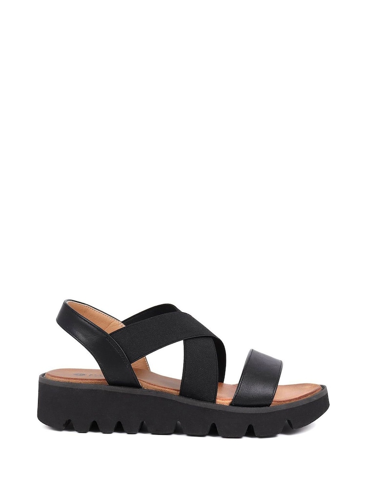 Pavers Black Slip-On Chunky Sandals - Image 1 of 5