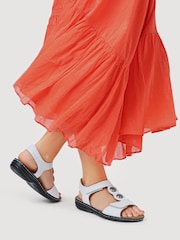 Pavers White Leather Dual-Touch Fastening Sandals - Image 1 of 5