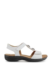Pavers White Leather Dual-Touch Fastening Sandals - Image 2 of 5