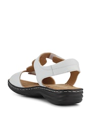Pavers White Leather Dual-Touch Fastening Sandals - Image 4 of 5