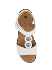 Pavers White Leather Dual-Touch Fastening Sandals - Image 5 of 5