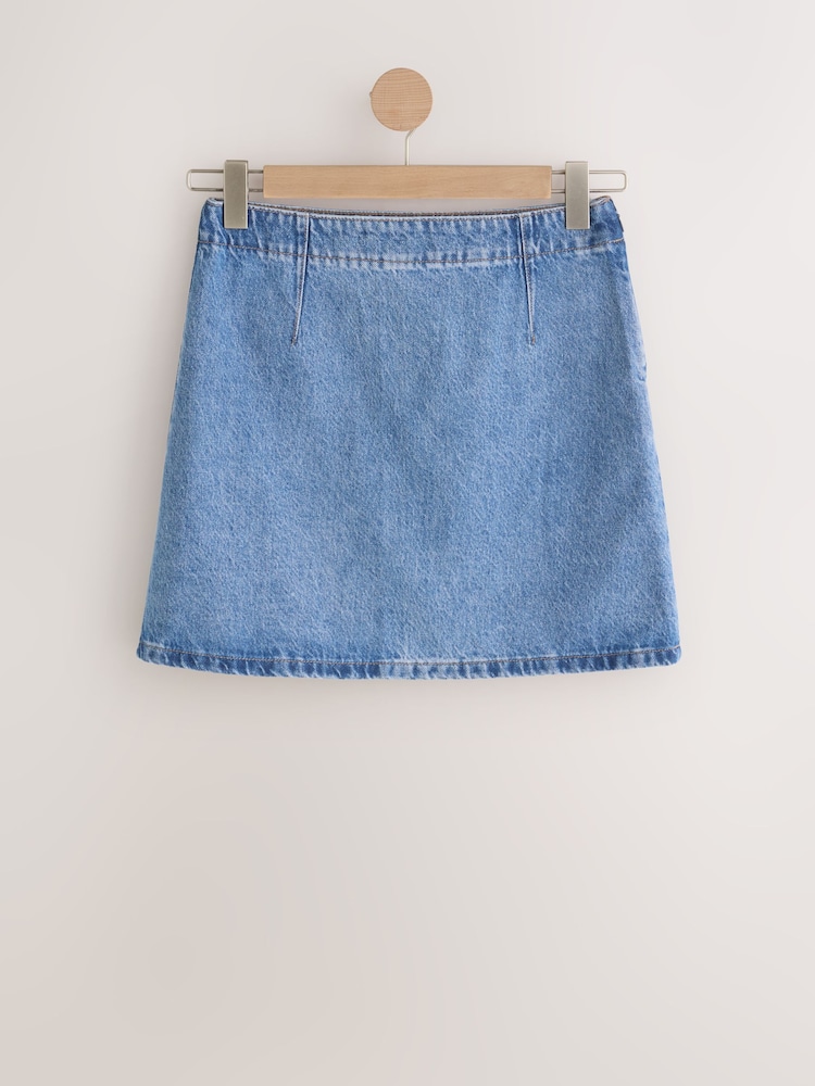 Mid Blue Mini Denim Skirt - Image 1 of 3