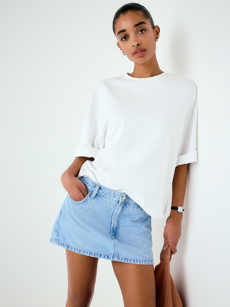 Mid Blue Denim Mini Skort - Image 1 of 8