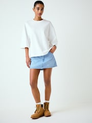 Mid Blue Denim Mini Skort - Image 2 of 8
