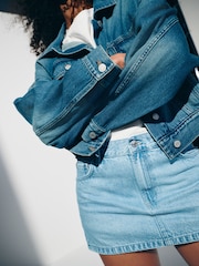 Mid Blue Denim Mini Skort - Image 5 of 8