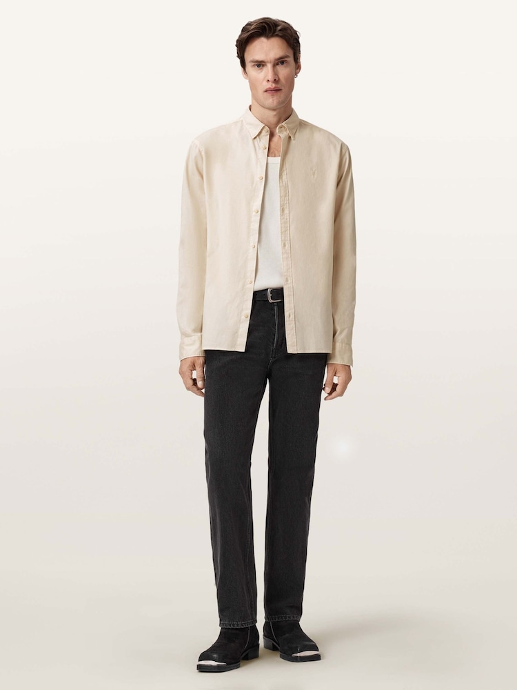 AllSaints White Hawthorne Long Sleeve Shirt - Image 7 of 7