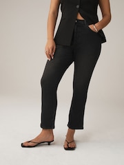 Washed Black Hourglass Cropped Bootcut Jeans - Image 3 of 10