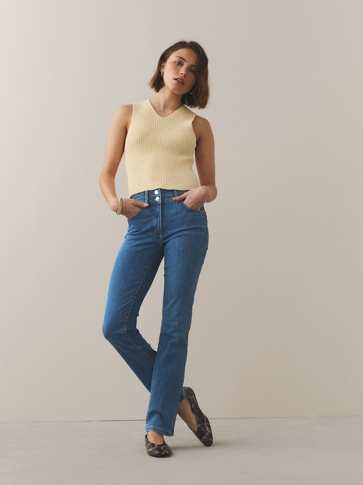 Mid Blue Slim Lift And Shape Jeans - Image 1 of 9 Mid Blue Slim Lift And Shape Jeans - Image 1 of 9